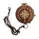 Brass Pocket Compass with Leather Case Quote